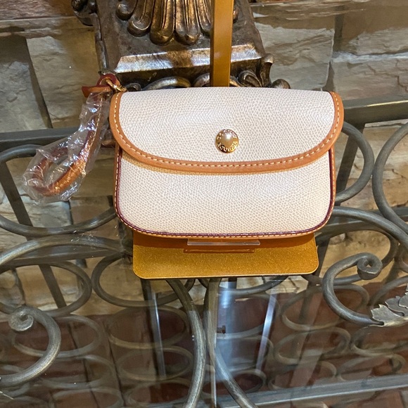 Dooney & Bourke Mini Cream and Tan Clutch - Picture 1 of 8